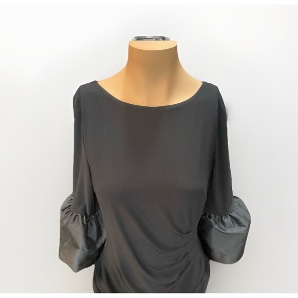 Lauren Ralph Lauren Bell Cuff Black Shift Midi Dress Size 8 - Picture 4 of 9